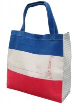 【再入荷】タウンでも使えるおしゃれなエコトートバッグ/トリコロール