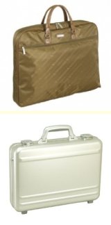 【新入荷】ジャガード織　薄マチ三つ折れガーメントケース＆アルミアタッシュケースPC対応（Ａ４Ｆ）