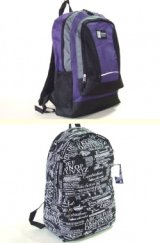 【新入荷】１５リットル軽量ディパック＆FABRICオシャレな英字プリントディパック（３色有）