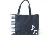 【新入荷】ピアノ鍵盤＆音符トートバッグ