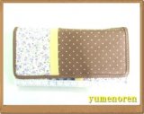 【新入荷】小花ｘ水玉パッチワークキャンバス素材長財布