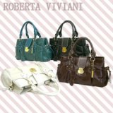 【新入荷】ROBERTA VIVIANIクロコ型押し牛革手提げバッグ