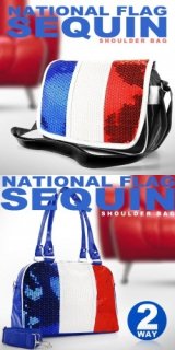 【新入荷】トリコロール／フランス国旗スパンコールショルダー＆ボストンバッグ