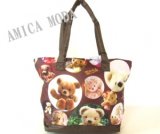 【新入荷】熊のぬいぐるみプリントトートバッグ