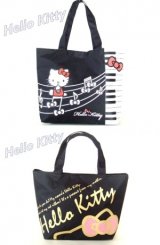 【新入荷】HelloKittyハローキティＡ４トートバッグ(鍵盤柄)＆ハローキティリボン柄ミニ手提げバッグ