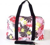 【新入荷】ハイビスカス＆リーフ柄2wayボストンバッグ