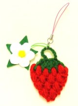 震災復興応援商品【メール便ok】手作り苺ストラップ