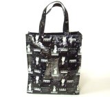 【新入荷】ピアノ鍵盤＆猫キャラプリントＡ４トートバッグ