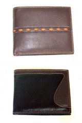 【新入荷】ステッチ牛革二つ折り財布＆２枚重ねBOX牛革二つ折り財布