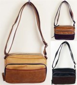 【新入荷】カラーライン合皮ミニショルダーバッグ