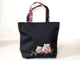 【新入荷】親子ふくろう刺繍手提げバッグ