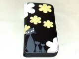 【新入荷】親子猫＆花柄ラウンド長財布