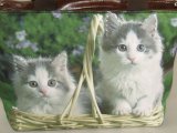 【新入荷】可愛い小猫２匹転写2way手提げバッグ