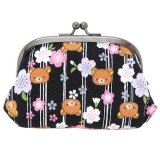 人気キャラクターの『リラックマ』の可愛いちりめん桜縞柄のがま口ポーチが入荷しました！