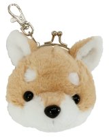 ふわふわ手触りで気持ち良い♪とても愛らしい柴犬のぬいぐるみフェイスがま口ポーチが入荷しました！