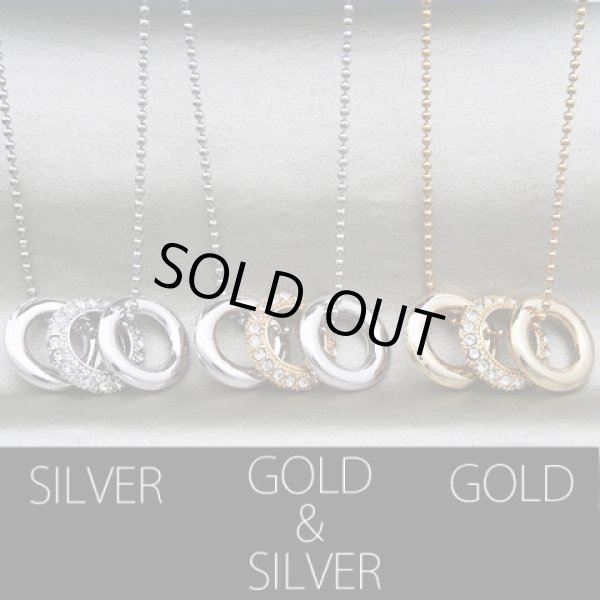 画像3: 【メール便ok】トリプルリングネックレス (3)