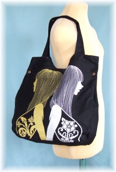 画像3: アーティスティックな女性イラストバッグ