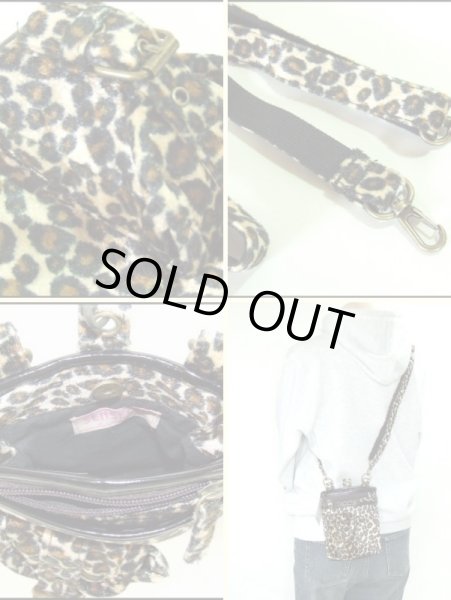 画像3: 【２０％ｏｆｆ】【メール便ok】ヒョウ柄2WAYシザーバッグ(２色有) (3)