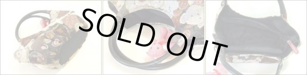 画像2: 小熊マスコット付き熊柄ゴブラン手提げバッグ(2色有) (2)