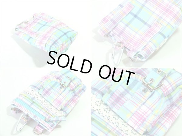 画像2: 【メール便ok】銀糸入りチェックシザーバッグ(２色有) (2)