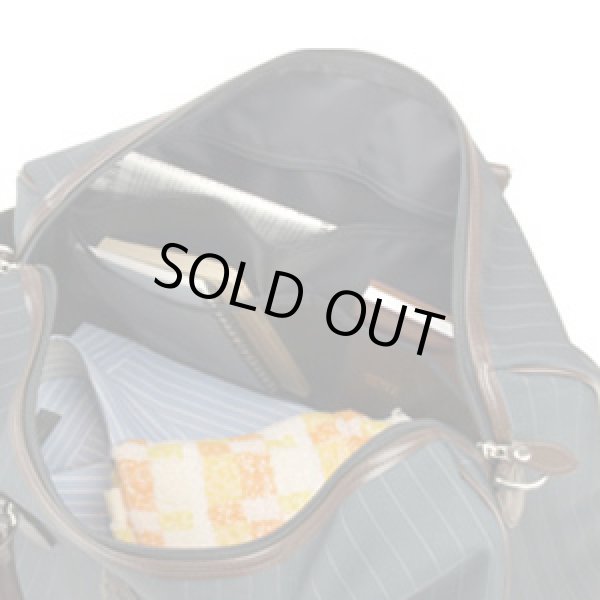 画像2: ストライプシリーズ　マチ割筒型２ＷＡＹボストンバッグ（２色有）【取寄商品】 (2)