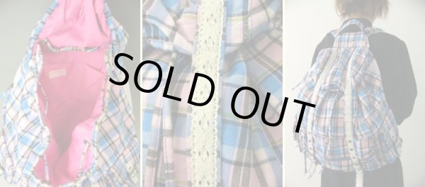 画像3: 【訳ありセール品】【５４％ｏｆｆ】レース付属チェック柄３Ｐリュックサック (3)