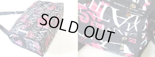 画像2: 薔薇＆蝶＆英字柄2WAYボストンバッグ(５色有) (2)