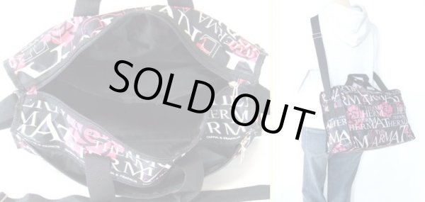 画像3: 薔薇＆蝶＆英字柄2WAYボストンバッグ(５色有) (3)