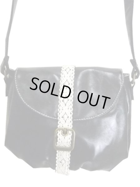 画像5: 【sale】レース付き合皮ミニショルダーバッグ（２色有） (5)