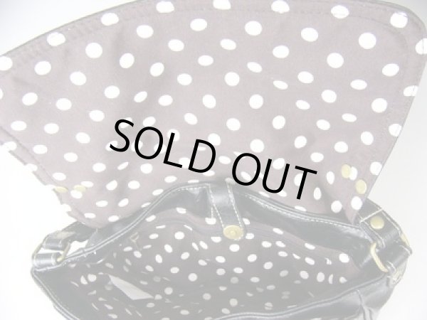 画像5: 【訳あり】水玉裏地合皮かぶせショルダーバッグ (5)