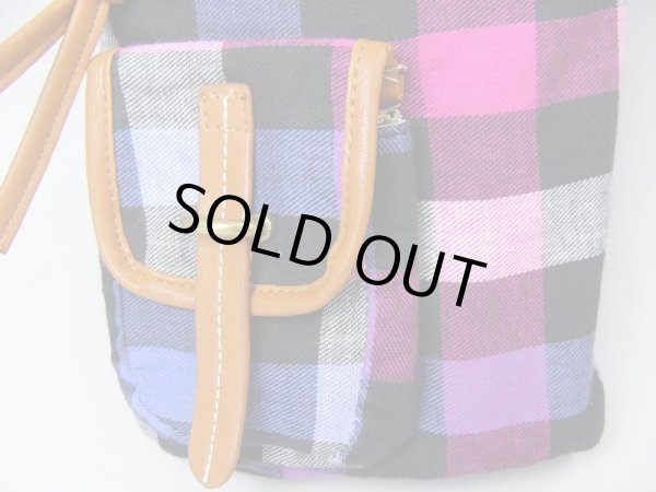 画像3: 【１０％ｏｆｆ】【メール便ok】ブロックチェックシザーバッグ（２色有） (3)
