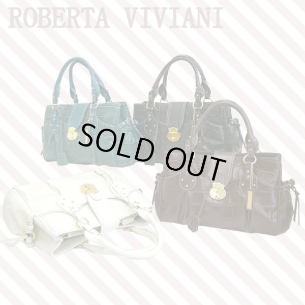 画像1: 【６２％ｏｆｆ】ROBERTA VIVIANIクロコ型押し牛革手提げバッグ（４色有） (1)