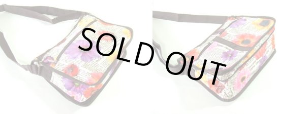 画像2: 【拡幅機能】英字＆フラワープリントショルダーバッグ (2)