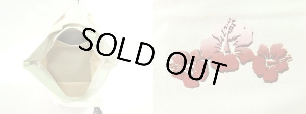 画像3: 【訳あり】ハイビスカスプリント帆布手提げバッグ(３色有) (3)