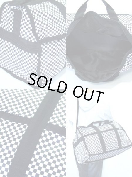 画像3: チェッカーフラッグ2wayトラベルボストンバッグ（２色有） (3)