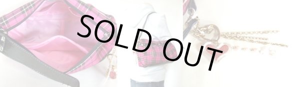 画像3: 【値下げセール品】【４７％ｏｆｆ】金糸使いコットンチェックショルダーバッグ(２色有) (3)