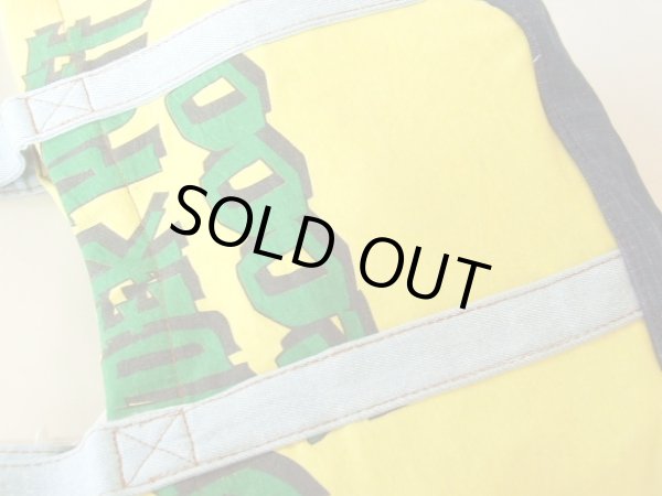 画像4: 【1点物】Ｔシャツ＆ジーンズリメークトートバッグ黄 (4)