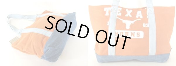 画像2: 【１８％ＯＦＦ】【値下げセール品】【1点物】Ｔシャツ＆ジーンズリメークトートバッグ茶 (2)