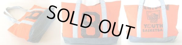 画像2: 【特売】Ｔシャツ＆ジーンズリメークトートバッグ橙 (2)