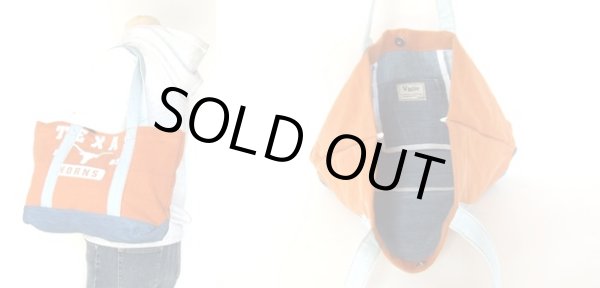 画像3: 【１８％ＯＦＦ】【値下げセール品】【1点物】Ｔシャツ＆ジーンズリメークトートバッグ茶 (3)