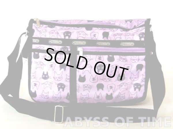 画像2: 【メール便ok】拡幅機能猫イラストショルダーバッグ（２色有） (2)