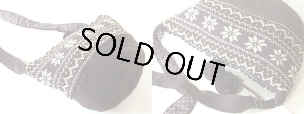 画像2: 【特売】ポンポン付ノルディック柄ニットショルダーバッグ（４色有） (2)