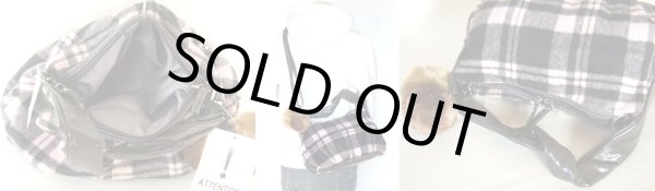 画像3: 【sale】ポンポン付チェック柄2WAY手提げバッグ（３色有） (3)