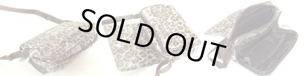 画像2: 【メール便ok】拡幅機能レオパードジャガードポシェット (2)