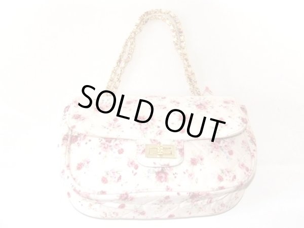 画像4: 【メール便ok】花柄キルトチェーン付2wayショルダーバッグ（２色有） (4)