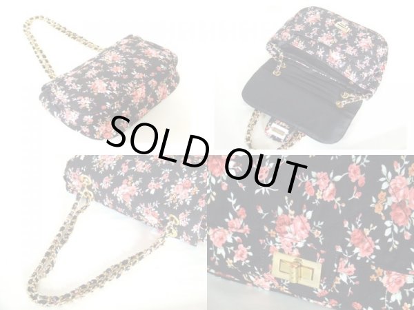 画像2: 【メール便ok】花柄キルトチェーン付2wayショルダーバッグ（２色有） (2)