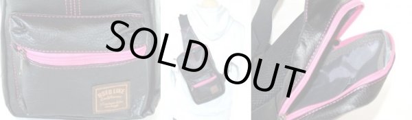 画像3: 【メール便ok】ピンクステッチ合皮ボディバッグ (3)