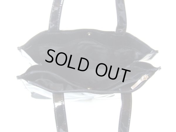 画像5: 音符ポーチ付きピアノ鍵盤エナメル手提げバッグ (5)