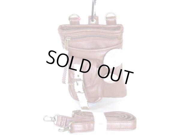 画像4: 【メール便ok】熊チャーム3way合皮シザーバッグ（２色有） (4)