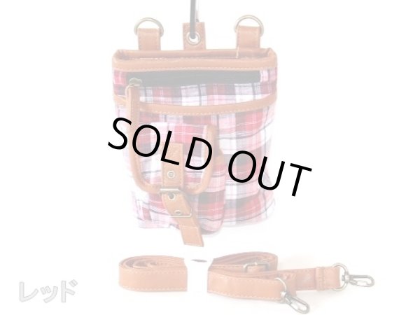 画像4: 【特売】【メール便ok】チェック柄3WAYシザーバッグ（２色有） (4)